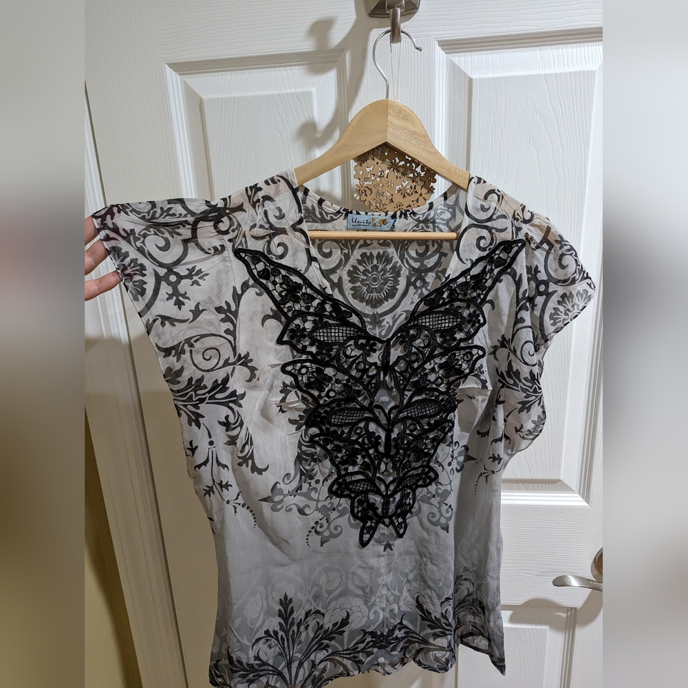 Unity Butterfly sheer top Petite Large